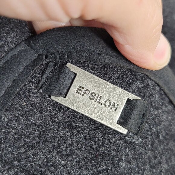 Epsilon Charcoal Cotton Blend Knee Length Button Jacket Coat Lined Pocket Collar - Picture 5 of 13